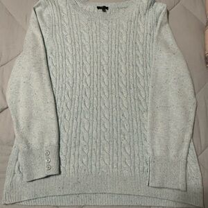 Talbots Soft Blue Cable Knit Sweater